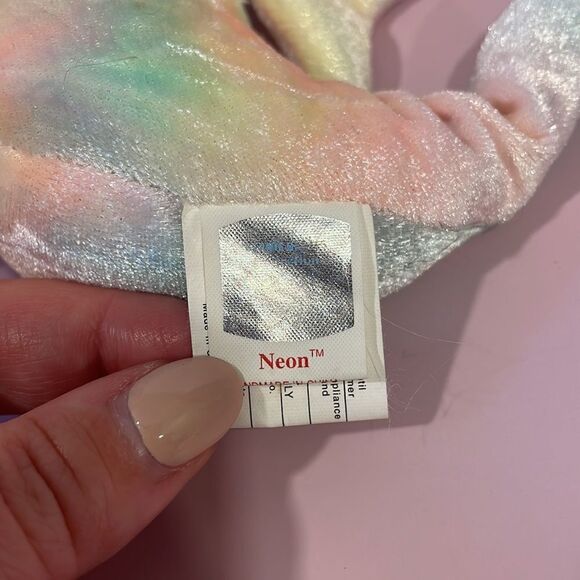 Original Ty Beanie Baby 1999 Neon the Pastel Multi-Coloured Seahorse EUC 7” tall - Picture 5 of 6